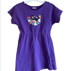 Hanna Andersson purple dress black cat, sz 4(100).